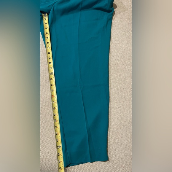 New J.Crew Jamie Cropped Pull On Pants In Teal/Emerald Green Size 14 - Picture 11 of 13